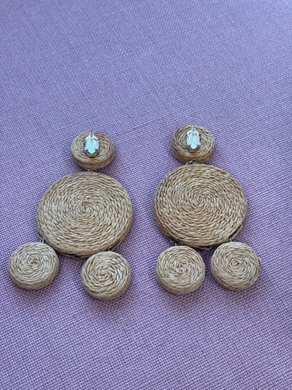 Simon Miller Accessories Raffia Deco Earrings in natural Drop Dangle Large - Picture 7 of 9